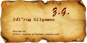 Zárug Gilgames névjegykártya